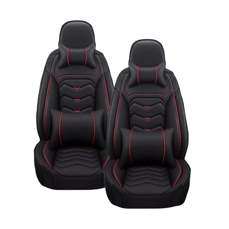 IMPORTCLICK - Kit Fundas Cubre Asiento Eco Cuero Auto Almohadilla Luxury Negro