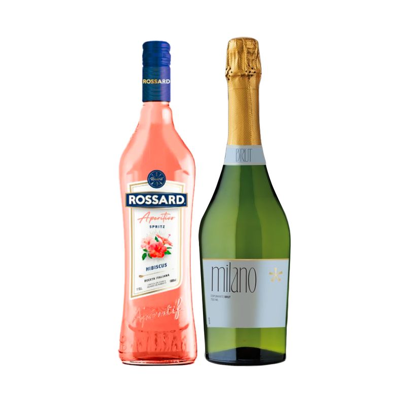 VALDIVIESO - Licor Rossard Hibiscus 1000cc + Espumantes Milano Brut 750cc