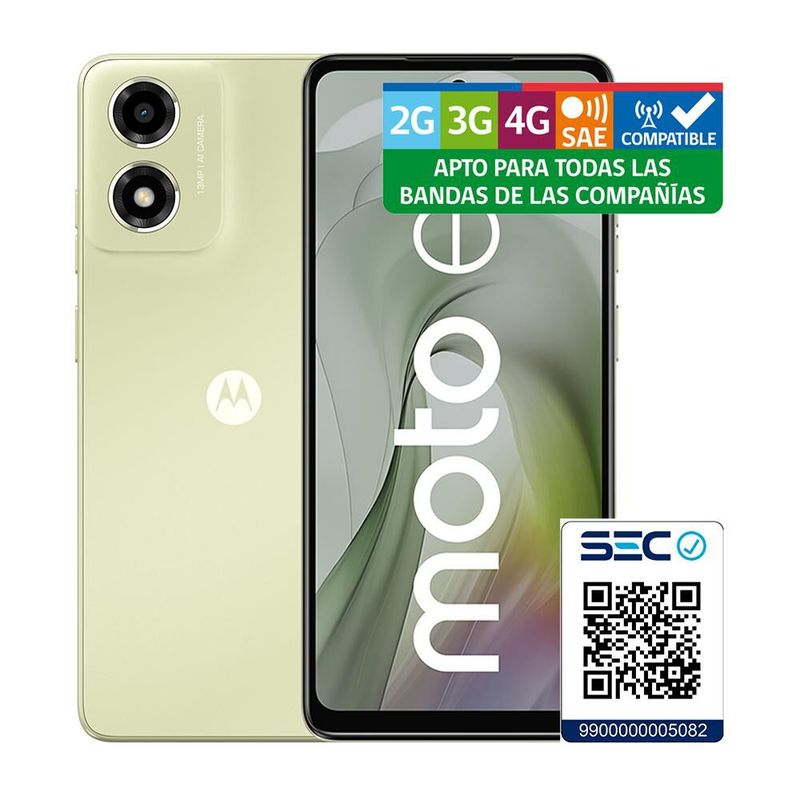 MOTOROLA - CELULAR MOTO E14 MOTOROLA 64GB 4GB RAM 13MP 66” verde