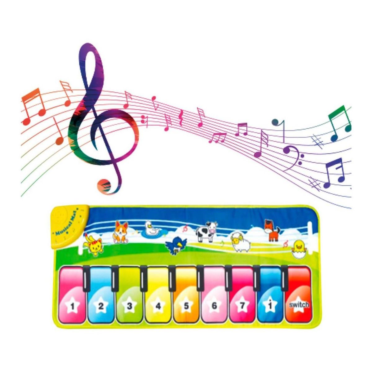 GENERICO - juguete Alfombra Musical 10 Teclas 7 Sonidos Azul Infantil