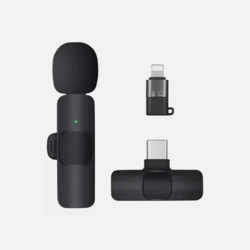 TECMASTER - MICRÓFONO INALÁMBRICO PARA IPHONE Y TIPO C TM-300518 TECMASTER