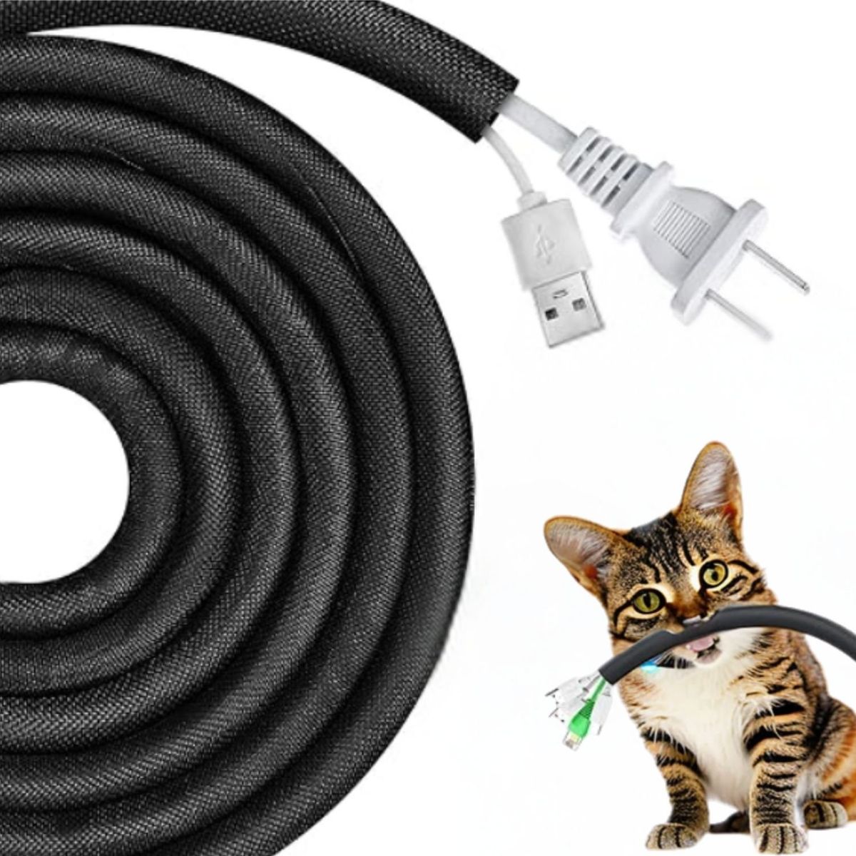 GENERICO - Protector De Cables Antimordidas Gatos 1 Metro