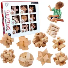 GENERICO - Juego Destreza puzzle 3d De Madera 9 piezas