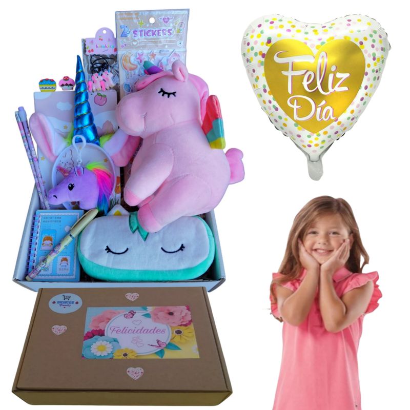 GENERICO - Pack unicornio de peluche más accesorios  regalo kawaii