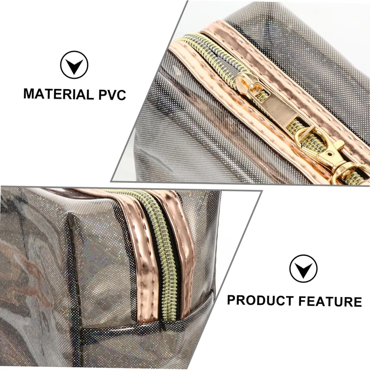 GLORIAHOON - Cosmetiquero Maquillaje Square Pu Transparente Gloriahoon