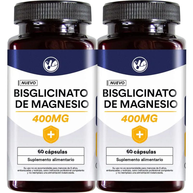 NATURAL FARM - 2 X Natural Farm Bisglicinato de Magnesio 400 mg 60 Caps