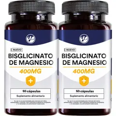 NATURAL FARM - 2 X Bisglicinato de Magnesio 400 mg 60 Caps
