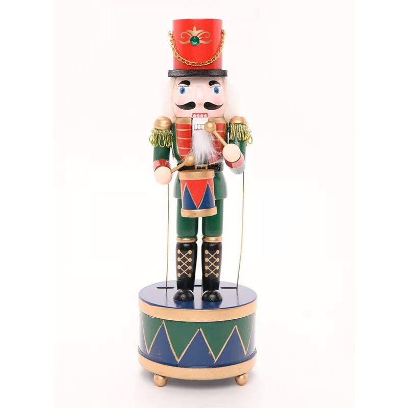COMPRAPO - Cascanueces Musical A Cuerda 31 Cm Navidad Coleccionable Rojo