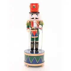 COMPRAPO - Cascanueces Musical A Cuerda 31 Cm Navidad Coleccionable Rojo