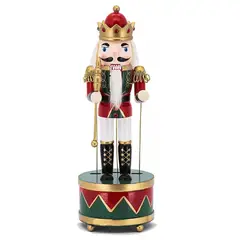 COMPRAPO - Cascanueces Musical A Cuerda 31 Cm Navidad Coleccionable Verde Musgo