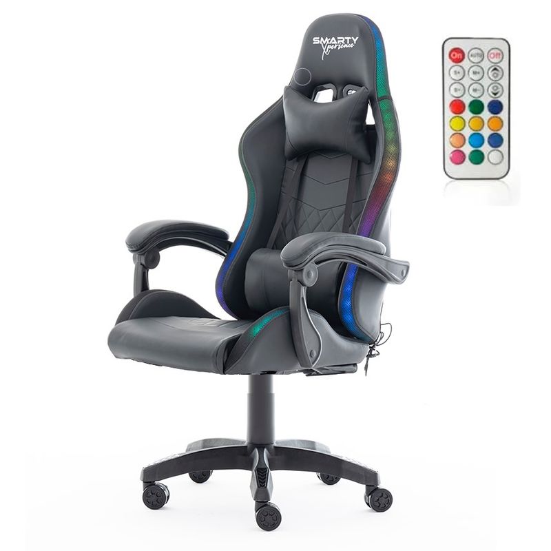 SMARTY - Silla Gamer RGB Smarty Xperience Pro Negra Reclinable y Luz