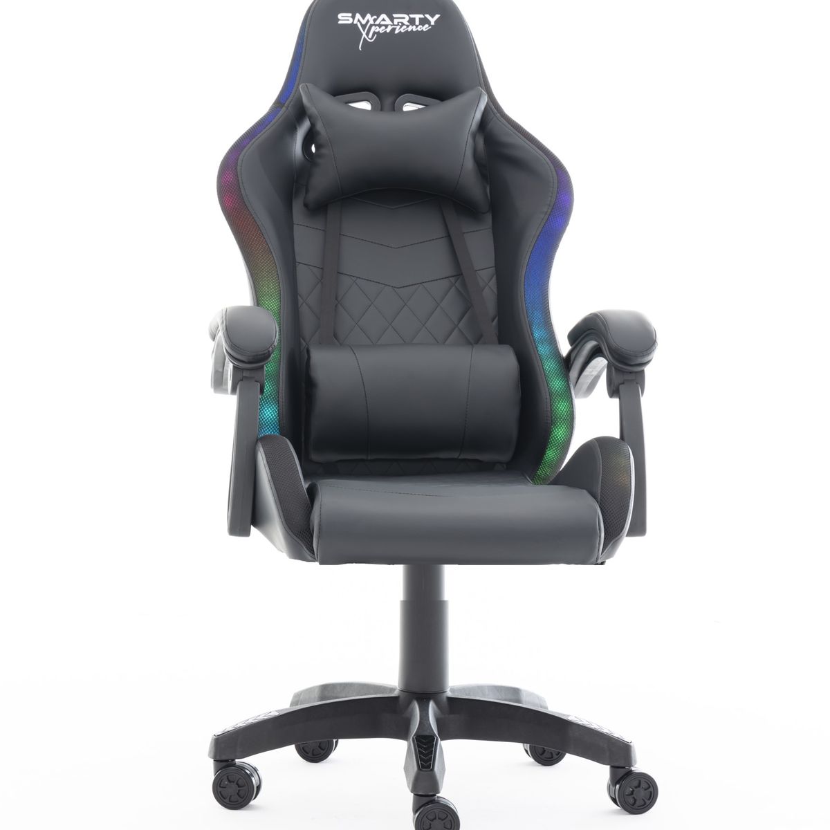SMARTY XPERIENCE - Silla Gamer RGB Smarty Xperience Pro Negra Reclinable y Luz
