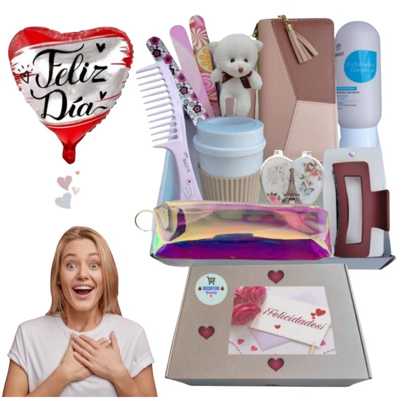 GENERICO - Tazón Mug plástico 250 ml + accesorios, set de regalo mujer