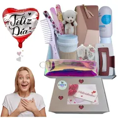 GENERICO - Tazón Mug plástico 250 ml + accesorios, set de regalo mujer