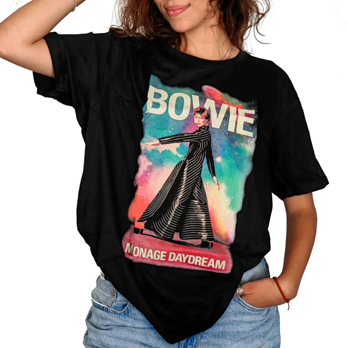 ROCK OFF OFFICIALLY LICENSED PRODUCTS - Polera original unisex de David Bowie diseño de Moonage Daydream
