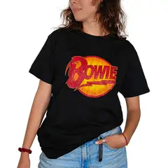 ROCK OFF OFFICIALLY LICENSED PRODUCTS - Polera original unisex de David Bowie con diseño logo retro