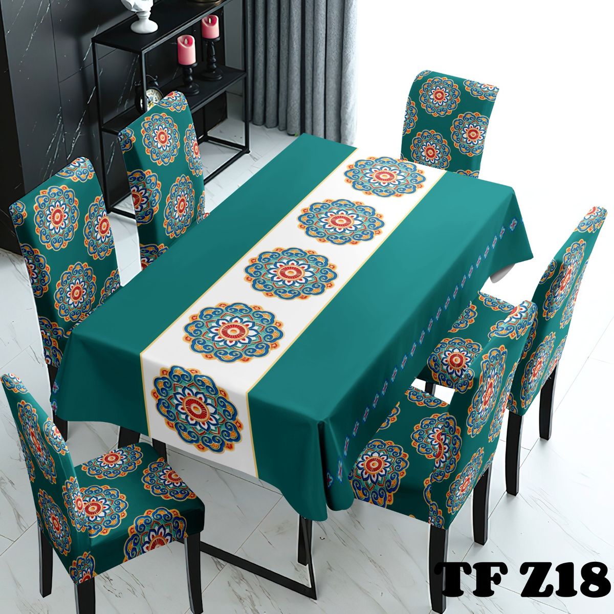 GENERICO - set de mantel + 6 fundas de sillas diseño