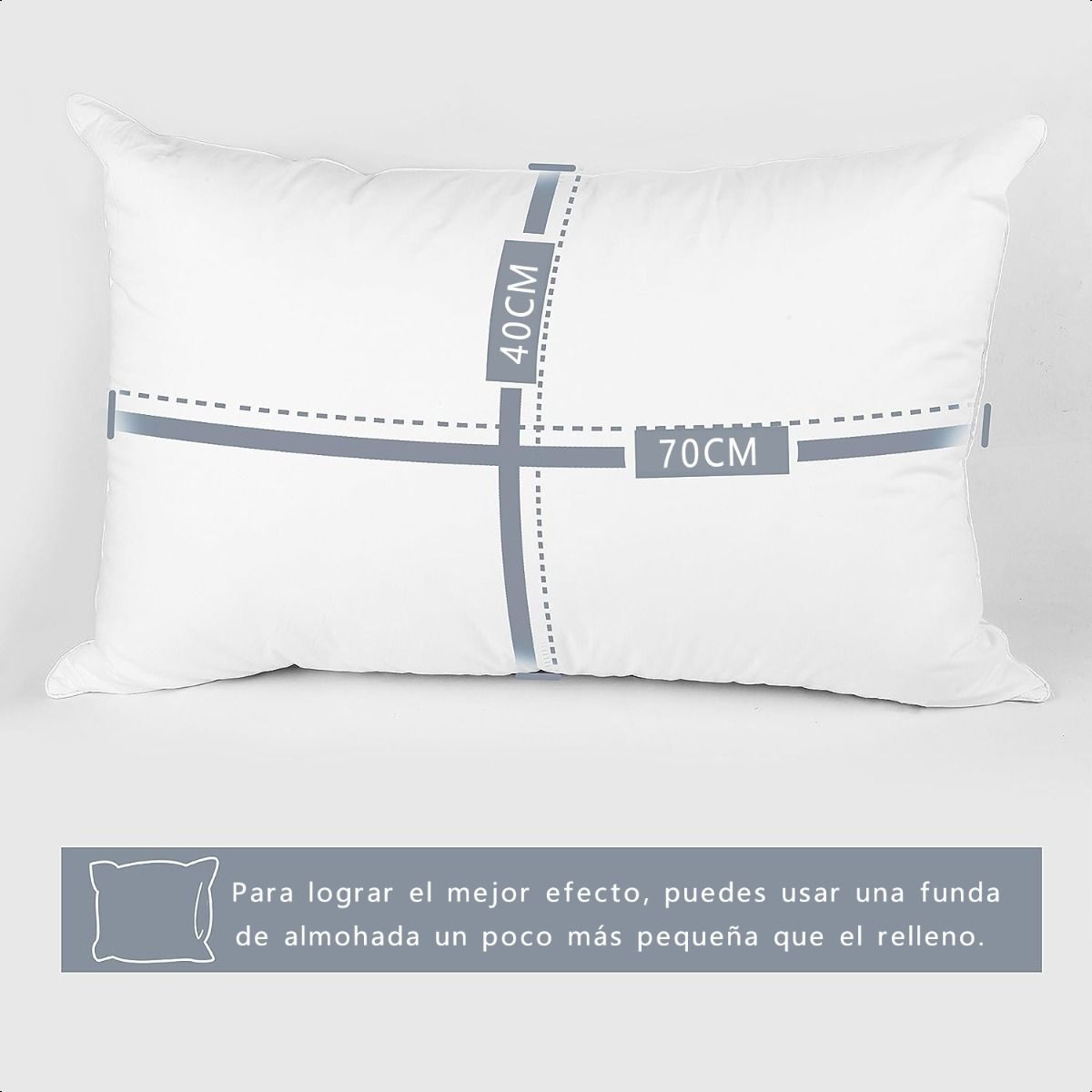 SUPERCENTER - Almohadas 40x70 Cm Unidades Firme Antiacaros Color Blanco