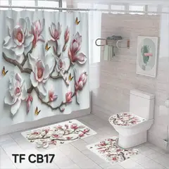 GENERICO - Set de baño con cortina impermeable 4 piezas