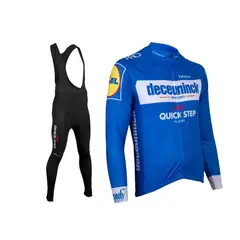 FOUR - Conjunto Ciclismo Tricota Manga Larga Azul - Negro - L