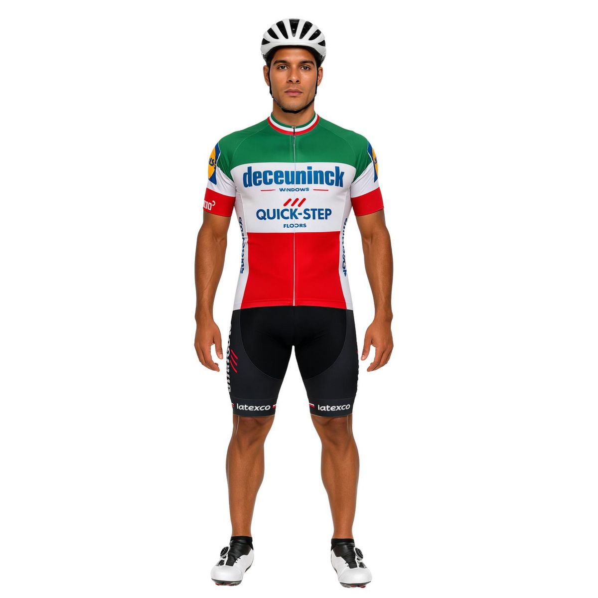 FOUR - Conjunto Ciclismo Tricota Quick Step Pro - Negro - L