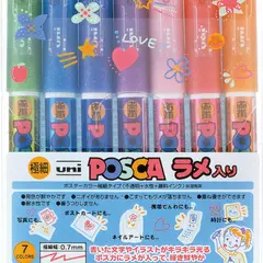 UNI POSCA - PC-1M 7colores GLITTER