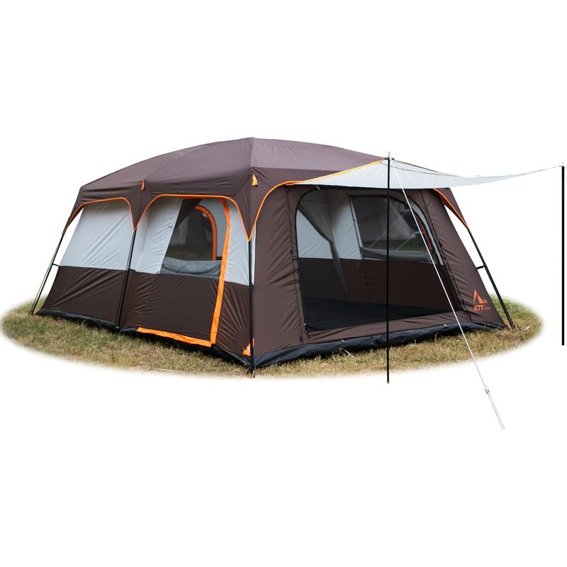 U BUY - Carpa Tienda Campaña Familiar 6-8Personas Impermeable marrón