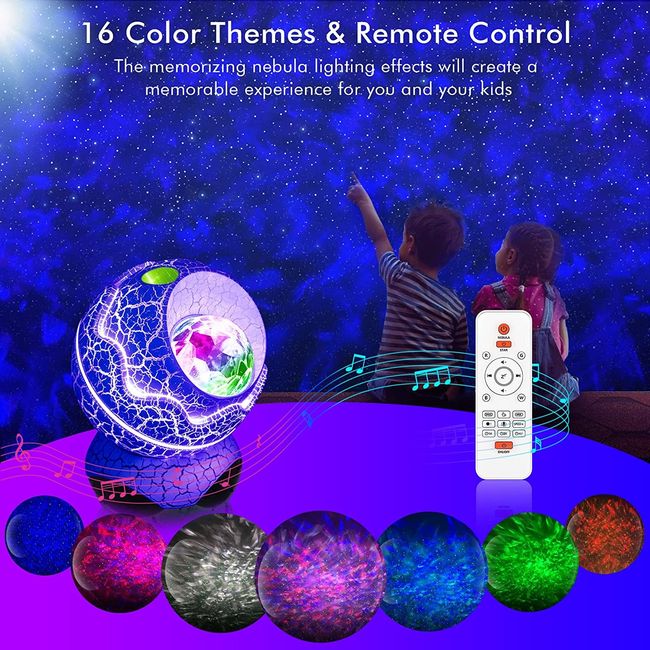 EVERSO - Proyector de luz galaxia 3D con Bluetooth y control remoto