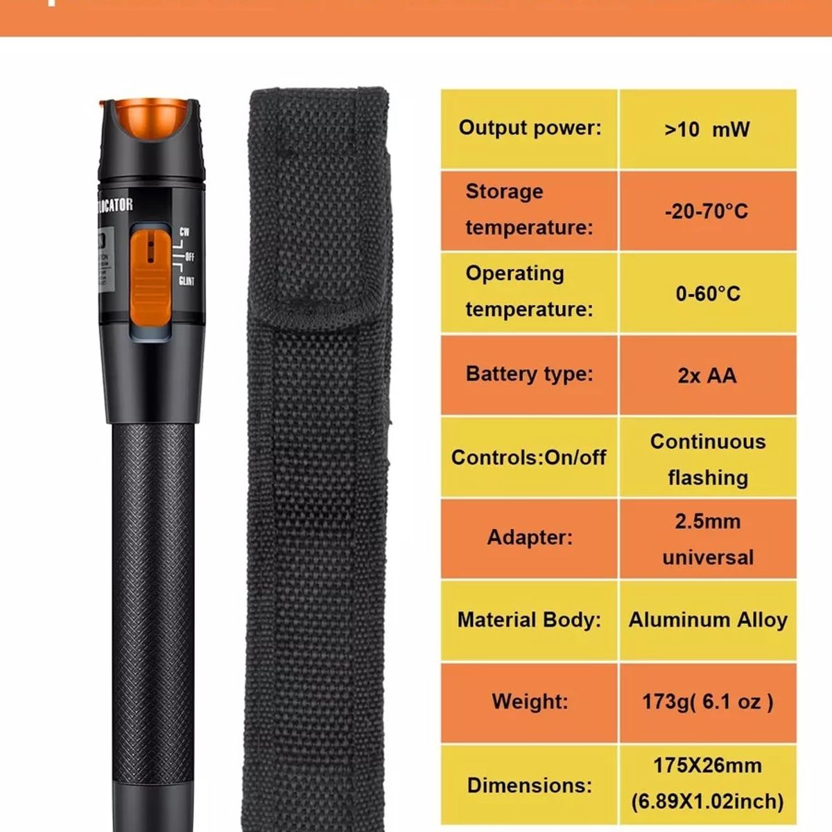 KUANGYE - Localizador Visual De Fallas De Fibra Óptica 10mw vfl