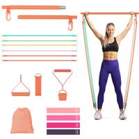Barra de Pilates Portátil Fitness con Bandas de Resistencia