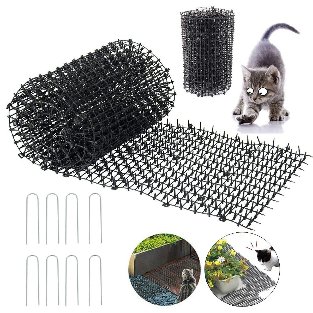 KUANGYE - Alfombrilla Antigatos Y Repelente De Perros Estera Con Púas 2m