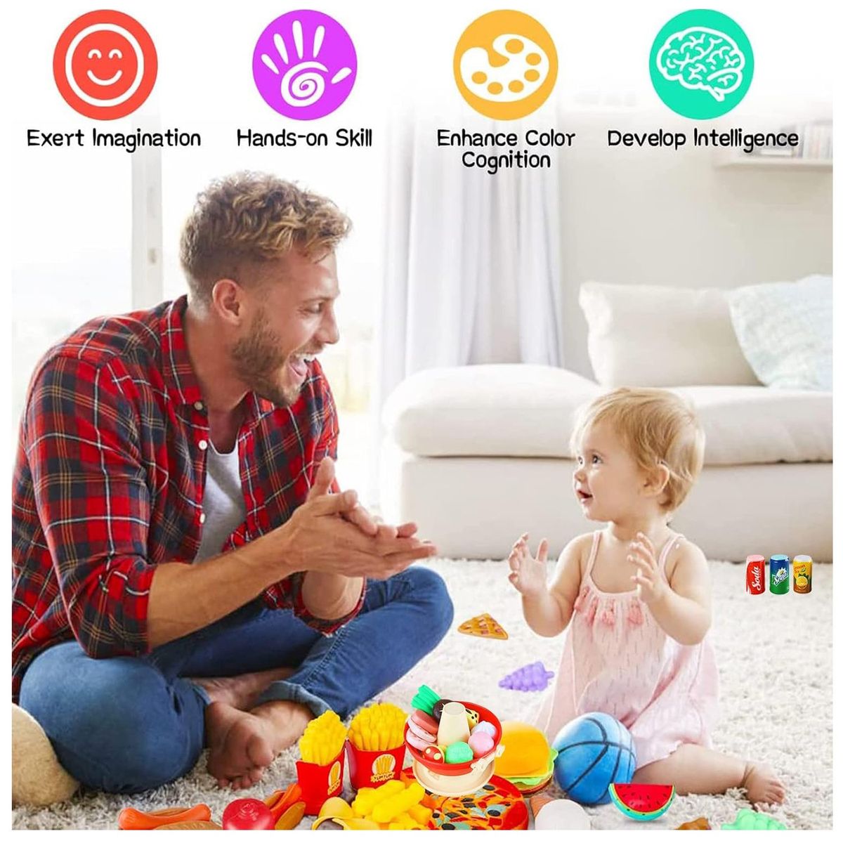 KUANGYE - 101 Juguetes De Cocina Para Niños Frutas y Verduras Juguete