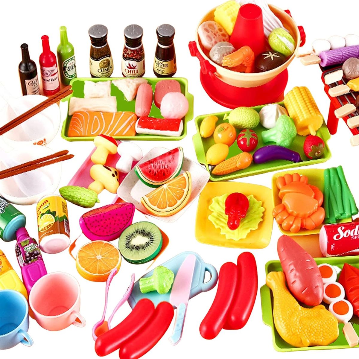 KUANGYE - 101 Juguetes De Cocina Para Niños Frutas y Verduras Juguete