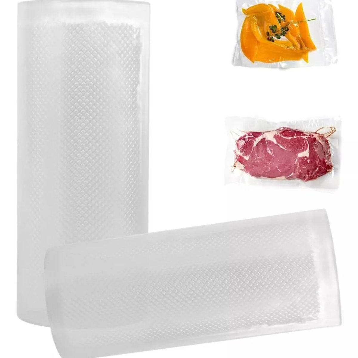 KUANGYE - 2 Rollo De Bolsa Vacio Gofrada 20cm X 15mts