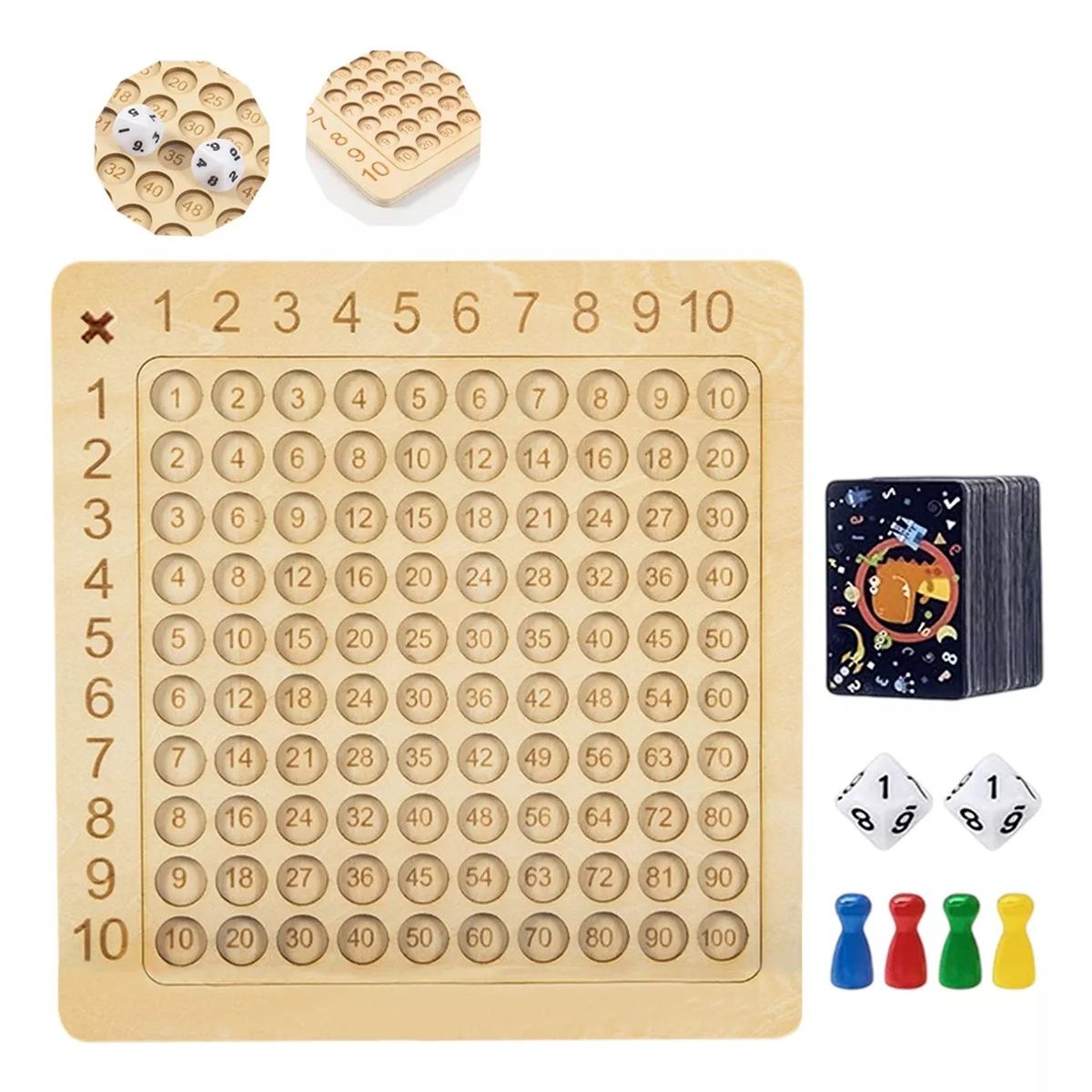 KUANGYE - Montessori Toy-tabla De Multiplicar Matemática De Madera