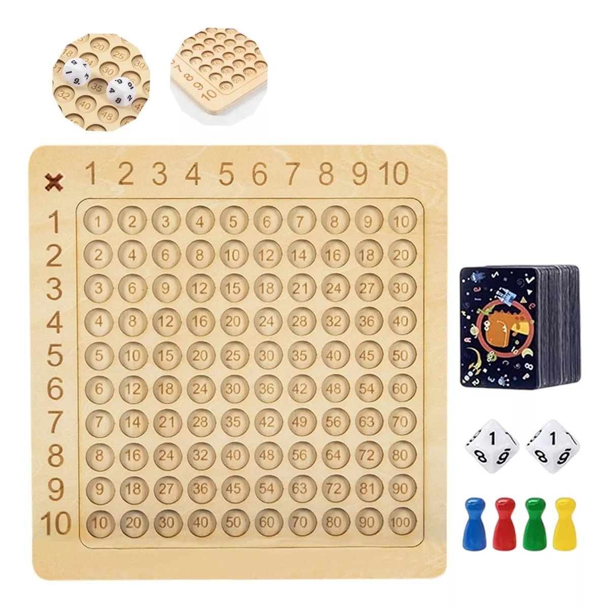 KUANGYE - Montessori Toy-tabla De Multiplicar Matemática De Madera