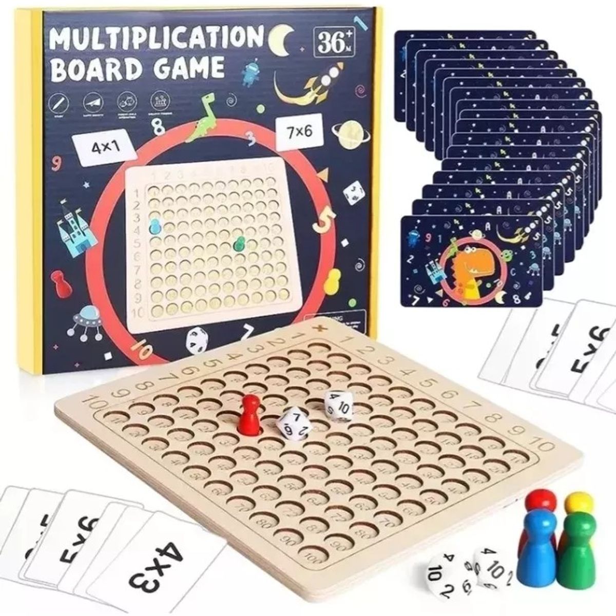 KUANGYE - Montessori Toy-tabla De Multiplicar Matemática De Madera