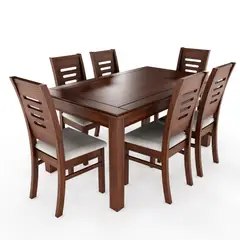 GENERICO - Comedor Roma 6 Sillas Nogal