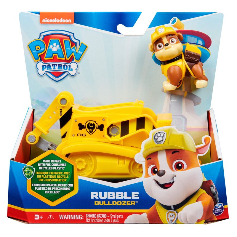 PAW PATROL - Vehículo Sostenible Rubble Con Figura Paw Patrol