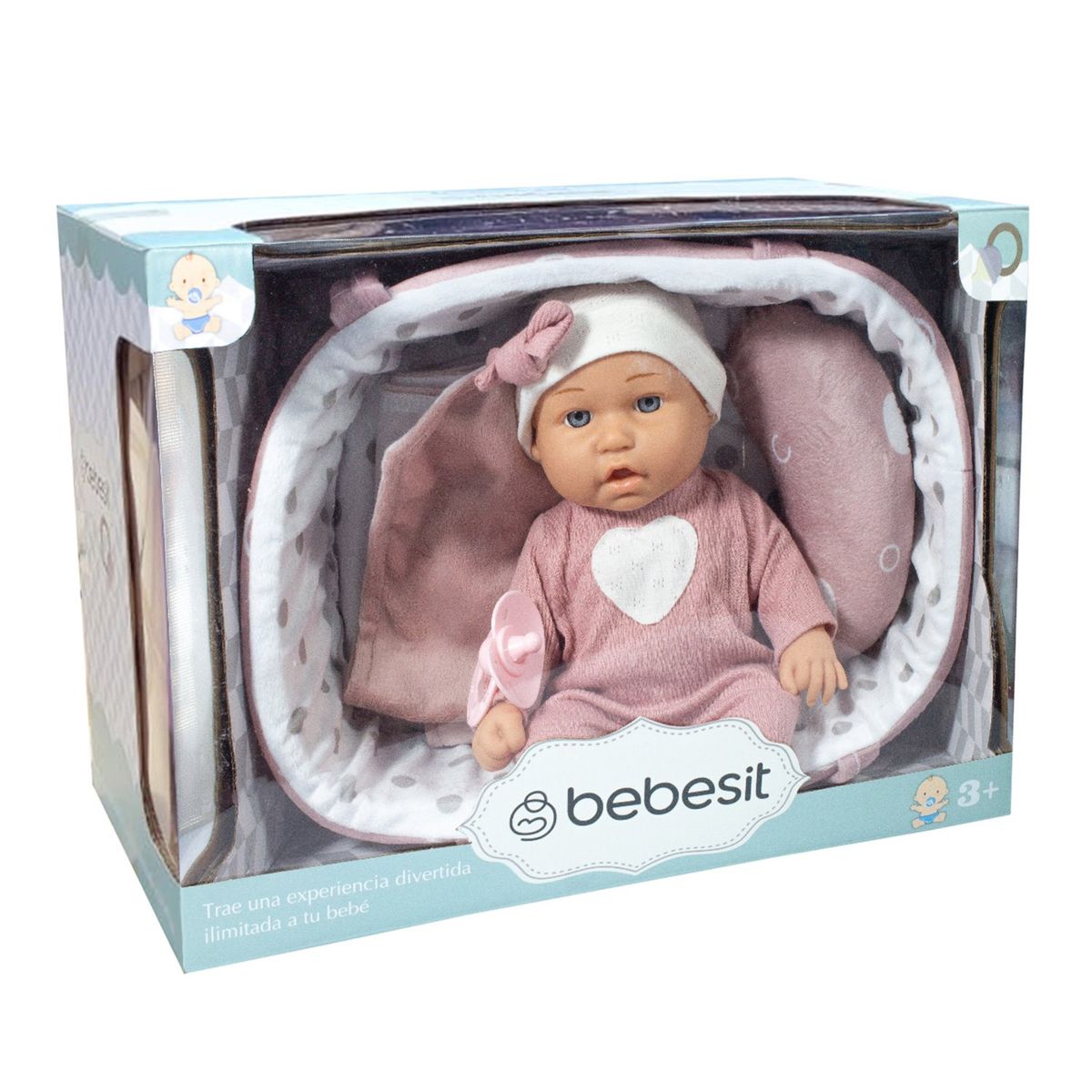BEBESIT - Muñeca Bebe Sofía con cuna y accesorios