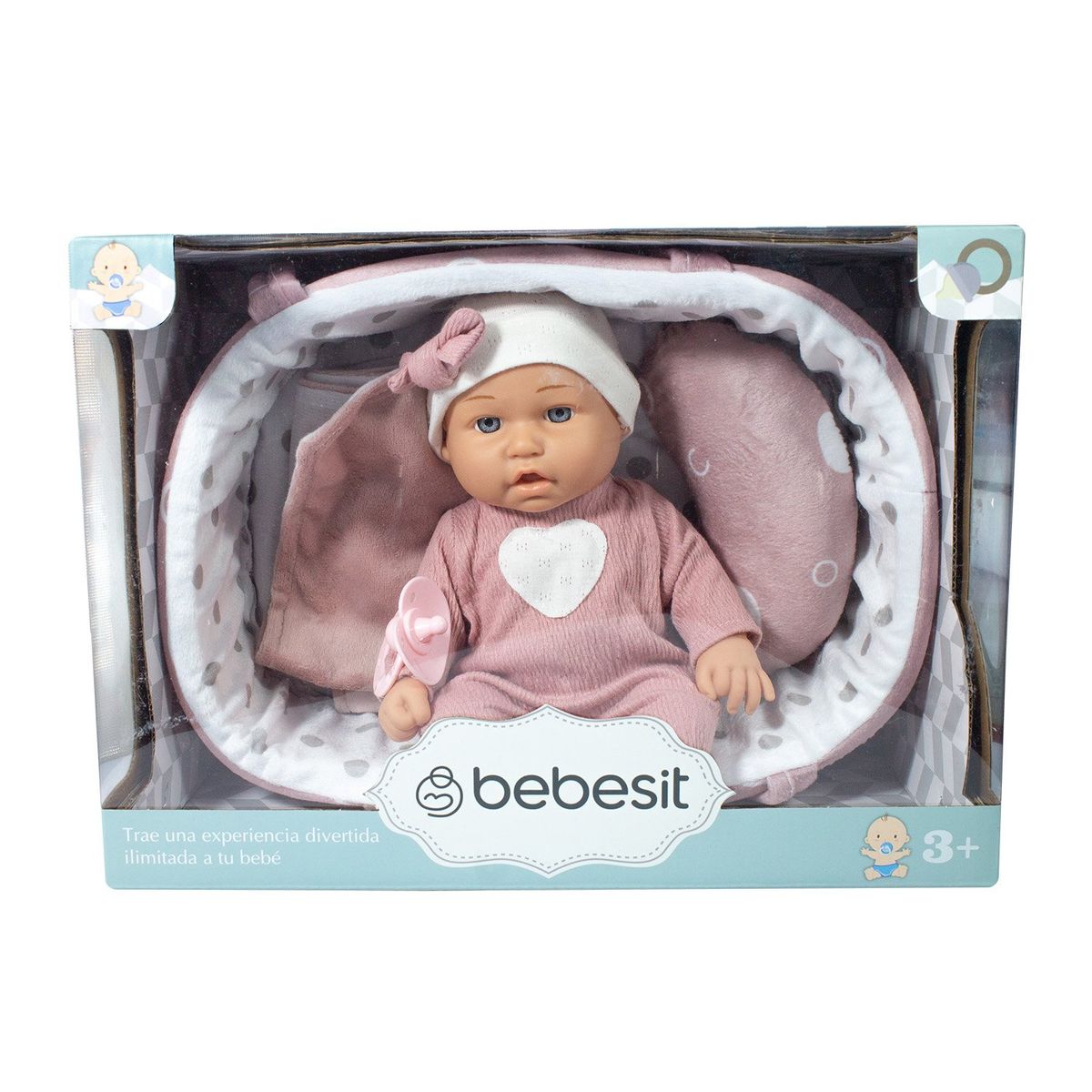 BEBESIT - Muñeca Bebe Sofía con cuna y accesorios
