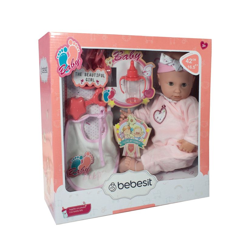 BEBESIT - Muñeca Bebe Luna 42cm con accesorios
