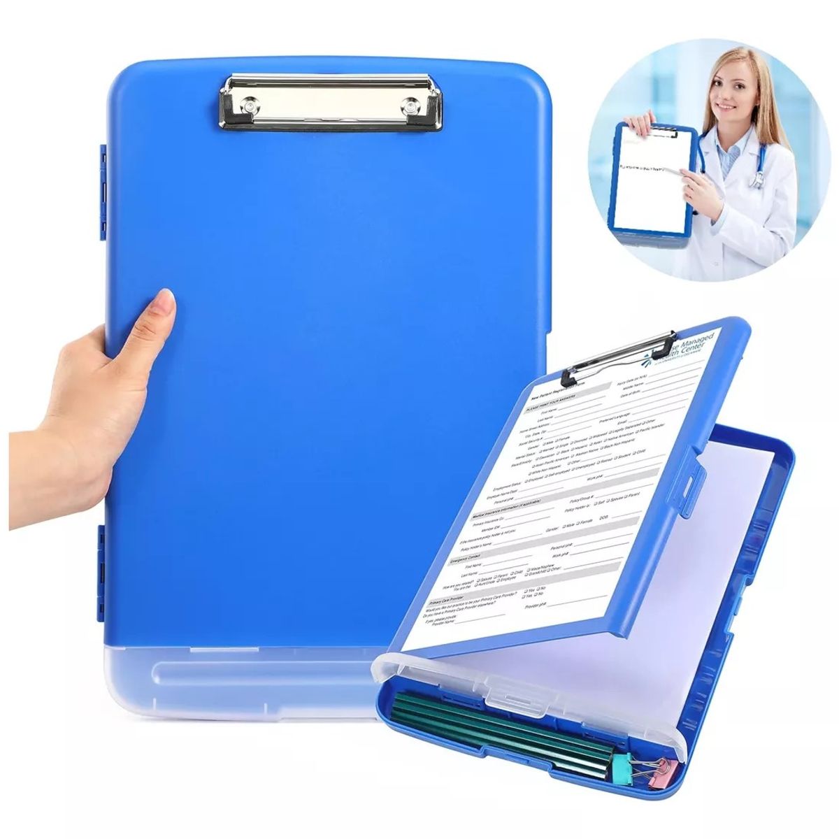 KUANGYE - Carpeta A4 Portapapeles De Portapapeles Con Almacenamiento