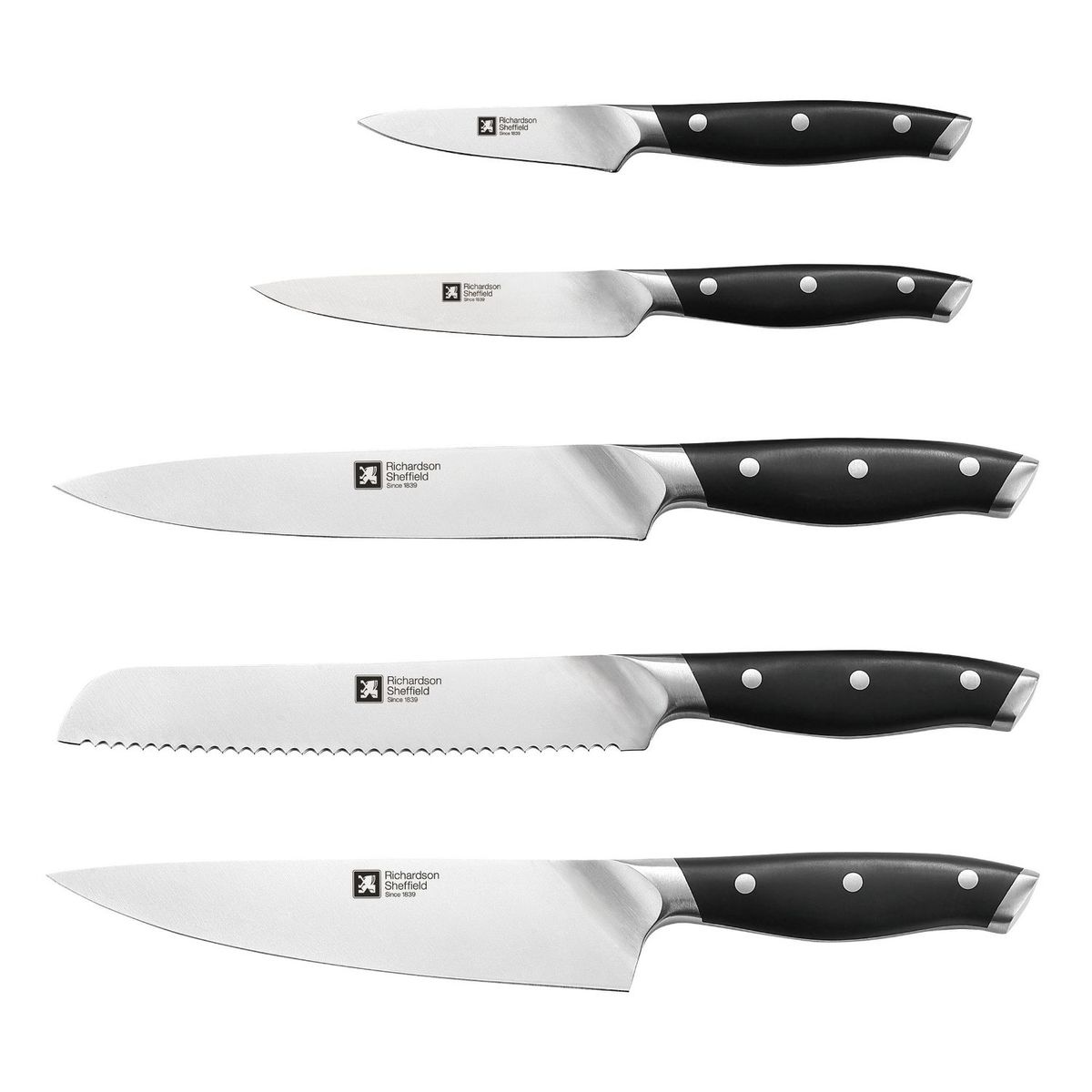 RICHARDSON SHEFFIELD - SET 5 CUCHILLLOS GRAN CHEF RICHARDSON SHEFFIELD EN TACO, 6 PZ