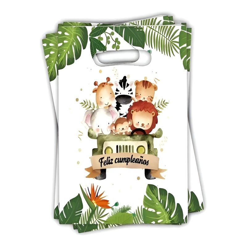 GENERICO - X10 Bolsa Para Piñata Safari Decoración Cumpleaños Safari