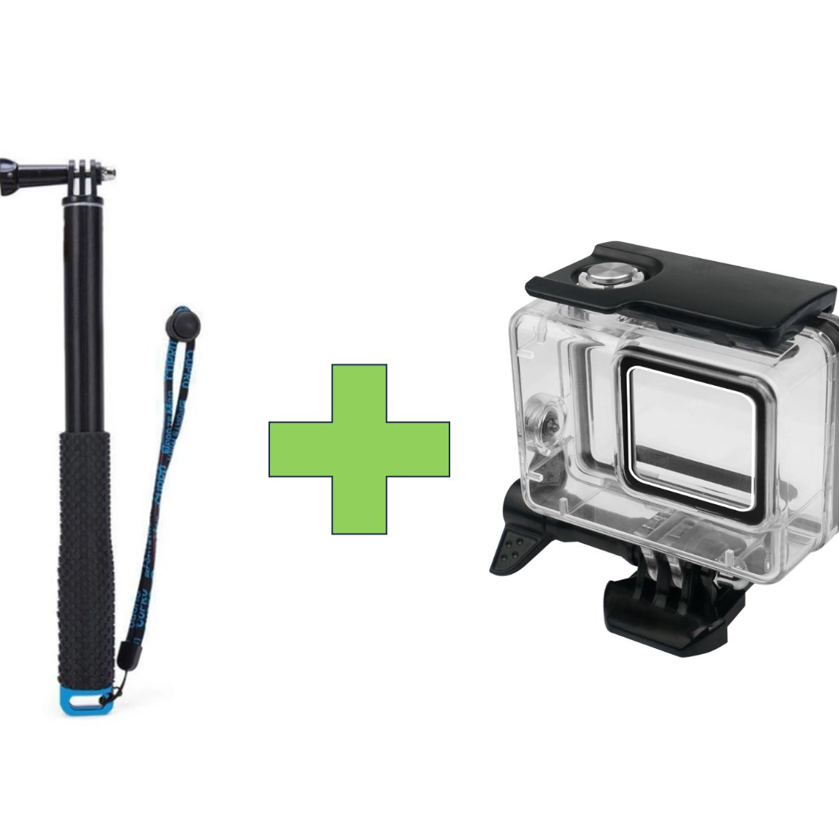 GENERICO - KIT MONÓPODO + CARCASA PARA GOPRO 7 SILVER & WHITE