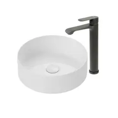 GENERICO - Lav Sobreponer Circular Gris con Grif Externa black