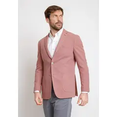 TRIAL - Chaqueta Hombre Casual Mezcla Algodón Liso Slim Basic Coral