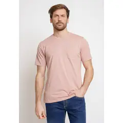 TRIAL - Polera Hombre Casual Algodón Liso Slim Marcus Rosado
