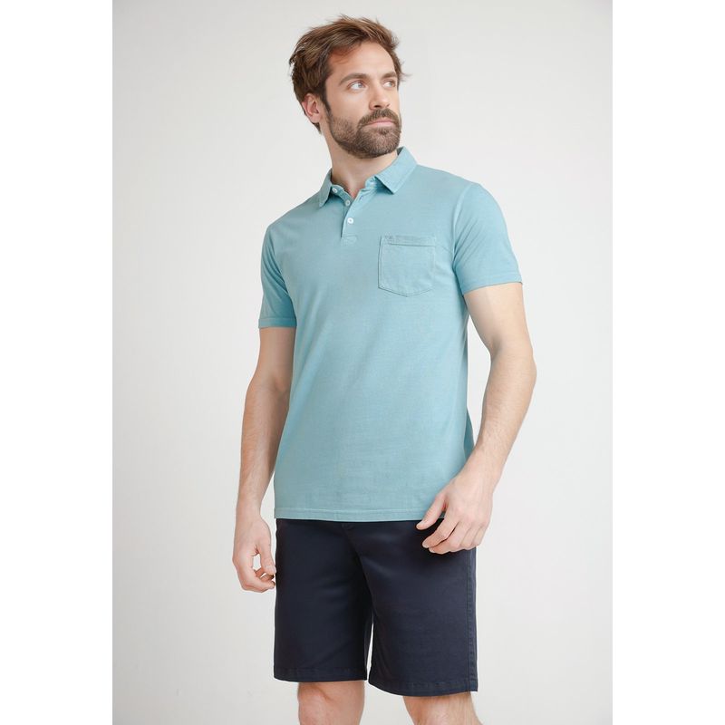 TRIAL - Polera Hombre Casual Algodón Polo Slim Marc Menta